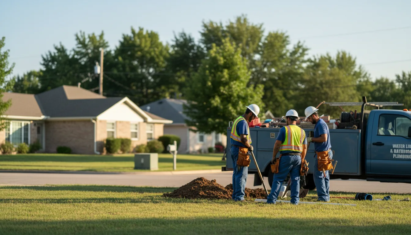 Residential water line and bathroom plumbing service in Englewood, KS